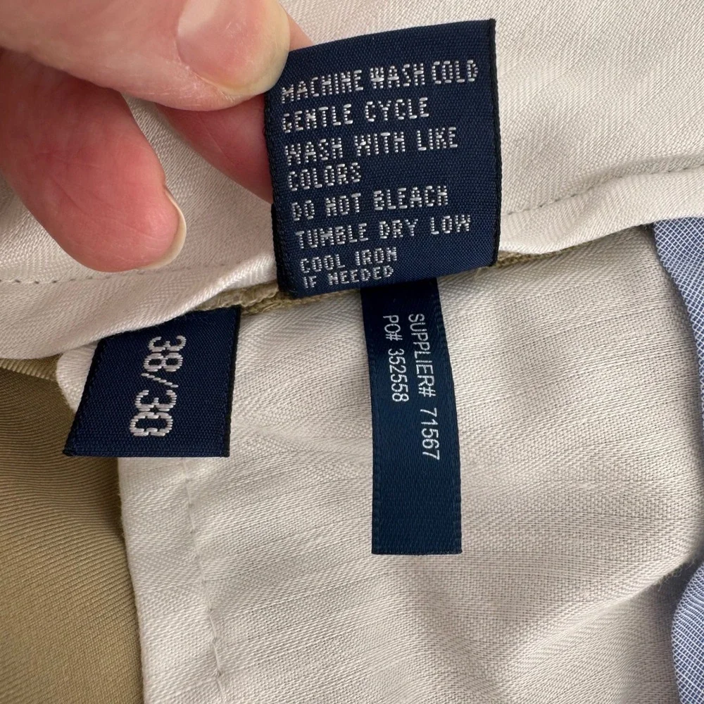 Polo Golf‎ Ralph Lauren Performance Chino Pants Mens 38x30 Tan Flat Front